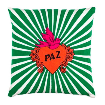 Coussin broderie PAZ - vert | Kitsch Kitchen