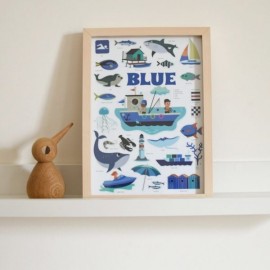 Mini Poster - La Mer - Bleu