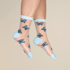 Chaussettes Transparentes Papillons Bleus