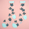 Chaussettes Transparentes Papillons Bleus