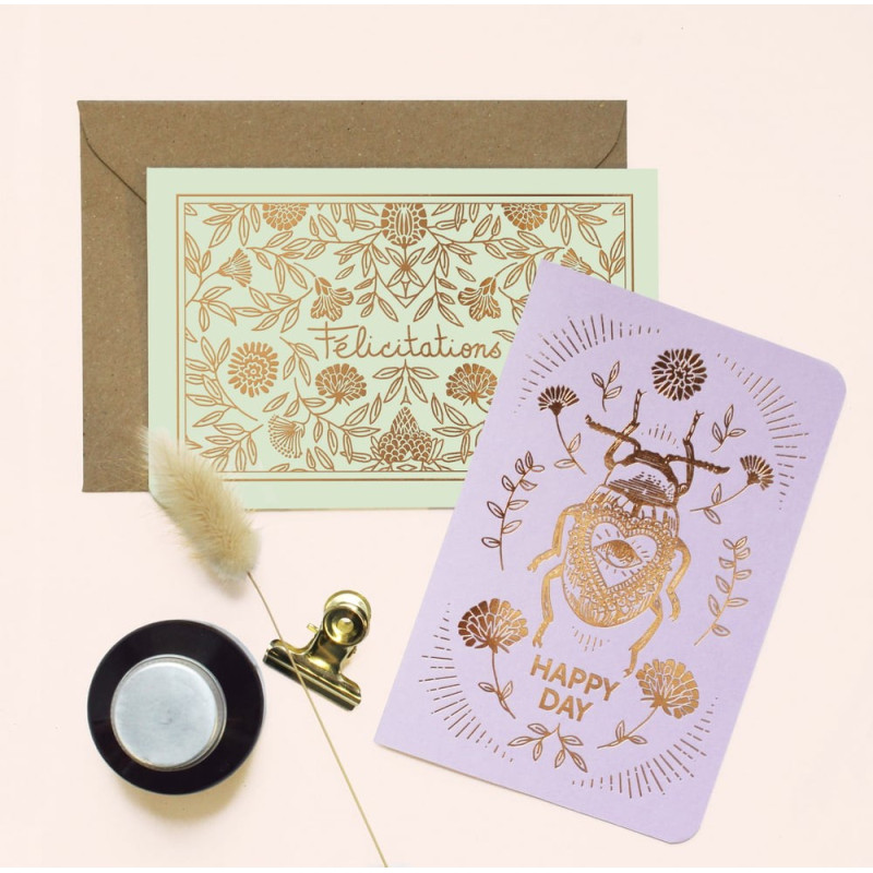 Carte Happy Day - Scarabée