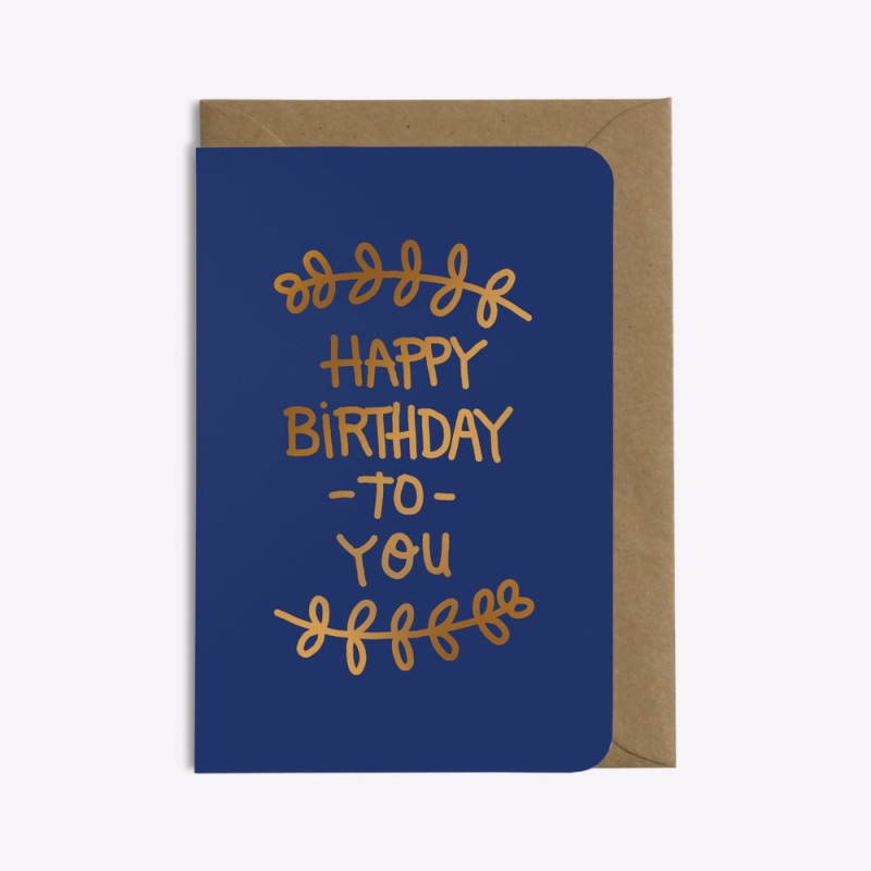 Carte Happy Bithday - bleu