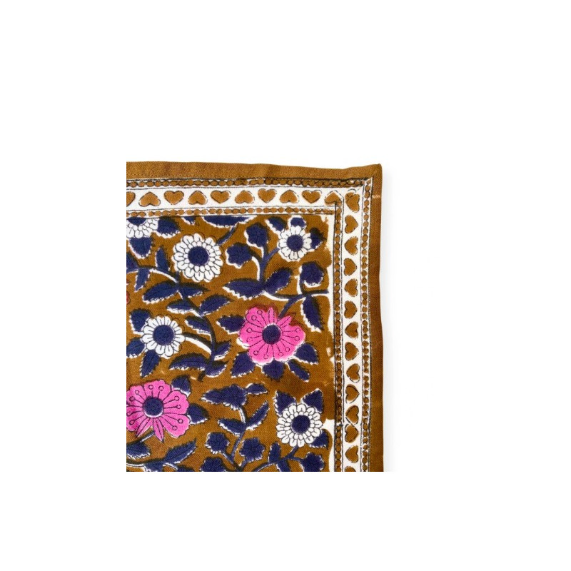 Grand Foulard Latika "Coeur" - Tapenade