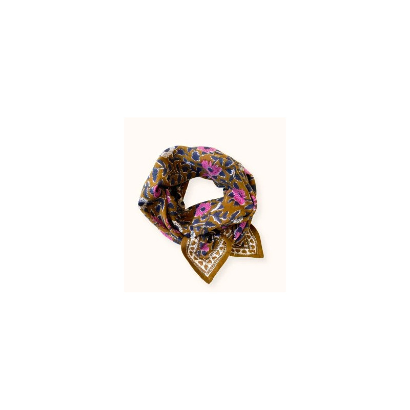 Grand Foulard Latika "Coeur" - Tapenade