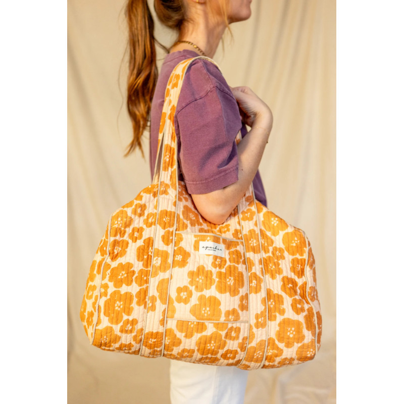Sac de voyage 48H Buddha en coton édition "Flora Bold" - Apaches Collections | Boutique Le Pompon