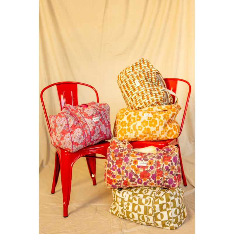 Sac de voyage 48H Buddha en coton édition "Flora Bold" - Apaches Collections | Boutique Le Pompon