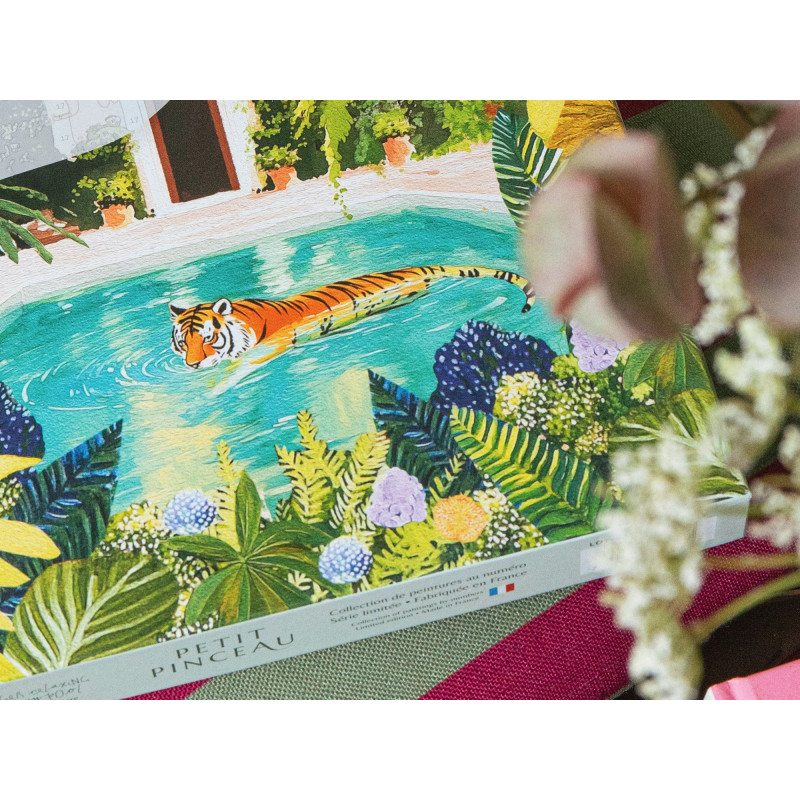 Peinture au numéro  - Tiger relaxing in my pool