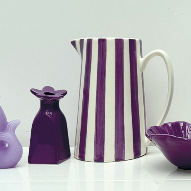 Pichet à rayures violet - Opjet - Boutique Le Pompon