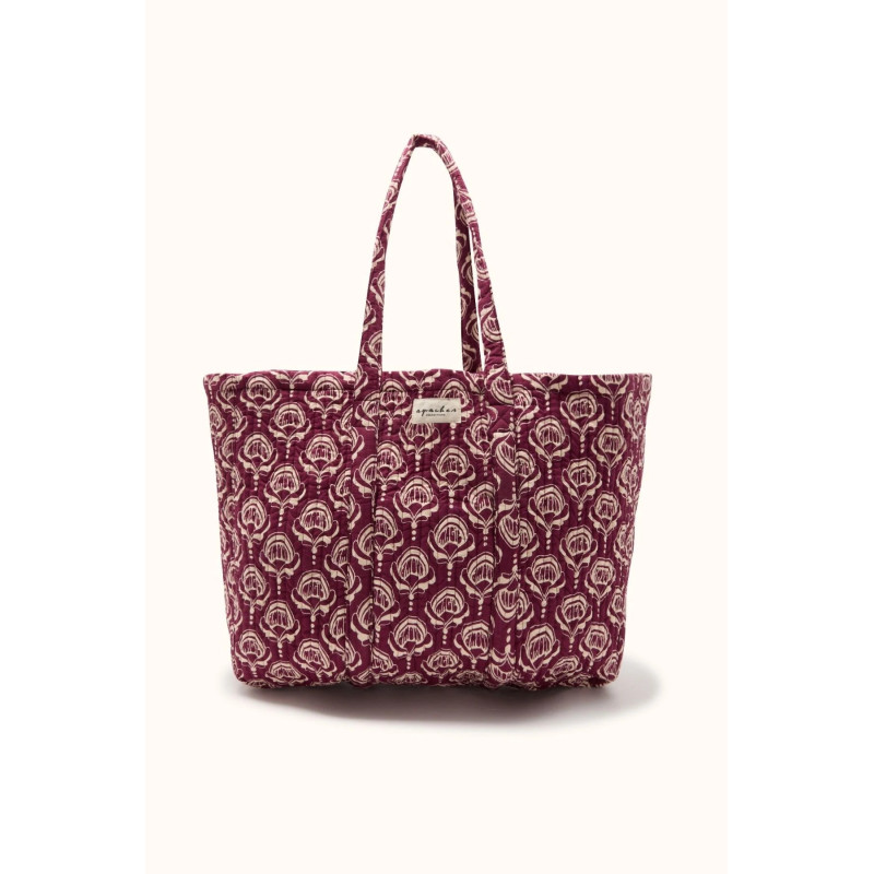 Cabas en coton matelassé impression block-print - Apaches Collections | Boutique Le Pompon