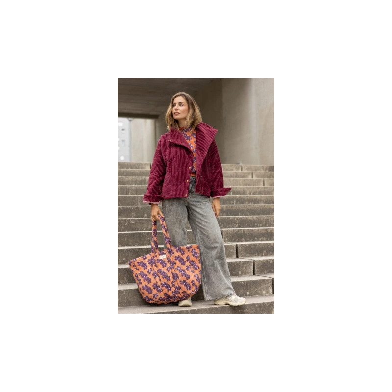 Cabas en coton matelassé impression block-print - Apaches Collections | Boutique Le Pompon