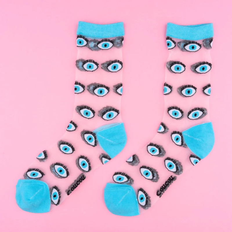 Chaussettes transparentes Oeil bleu - Coucou Suzette - Boutique le Pompon