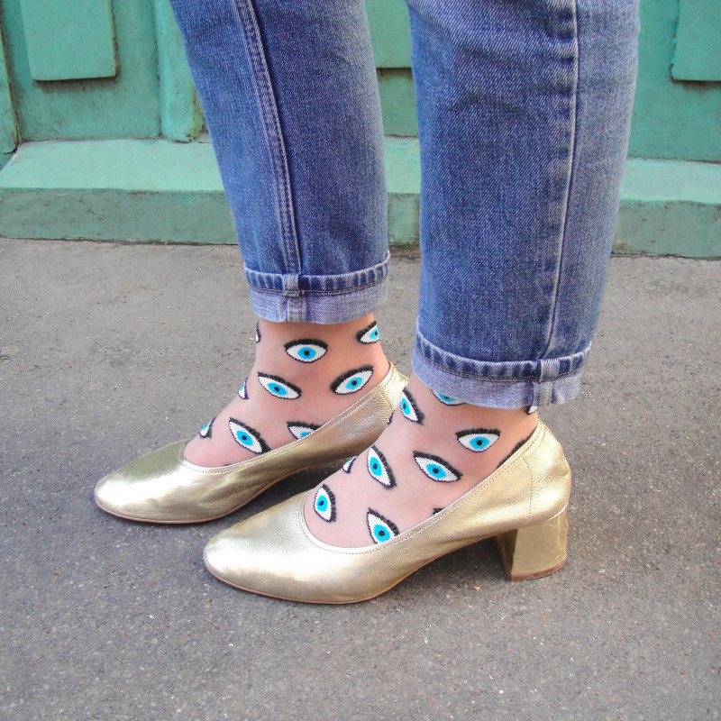 Chaussettes transparentes Oeil bleu - Coucou Suzette - Boutique le Pompon