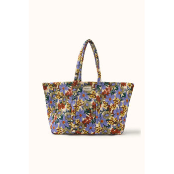 Cabas en coton matelassé impression block-print - Apaches Collections | Boutique Le Pompon